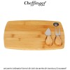 Cheffinger Home CS3 - set pentru brânzeturi format din blat de servire din bambus și 2 accesorii