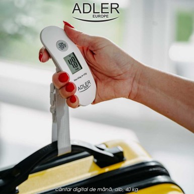 Adler Travel Scale AD 8189 - cântar digital de mână, alb, 40 kg Adler Travel Scale AD 8189 - cântar digital de mână, alb, 40 kg