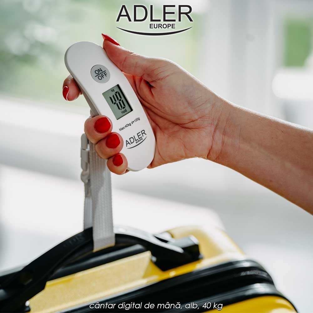 Adler Travel Scale AD 8189 - cântar digital de mână, alb, 40 kg