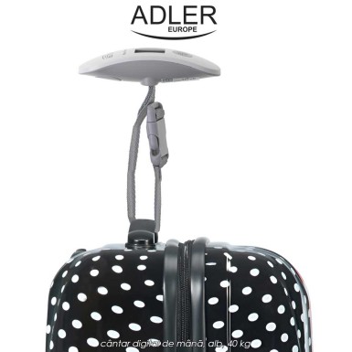 Adler Travel Scale AD 8189 - cântar digital de mână, alb, 40 kg Adler Travel Scale AD 8189 - cântar digital de mână, alb, 40 kg