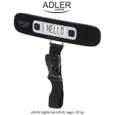 Adler Travel Scale AD 8190 - cântar digital de mână, negru, 50 kg Adler Travel Scale AD 8190 - cântar digital de mână, negru, 50 kg