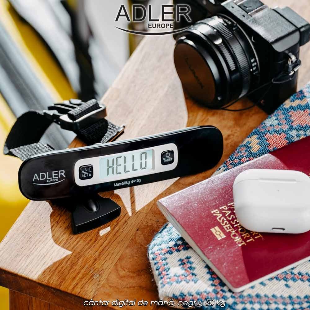 Adler Travel Scale AD 8190 - cântar digital de mână, negru, 50 kg