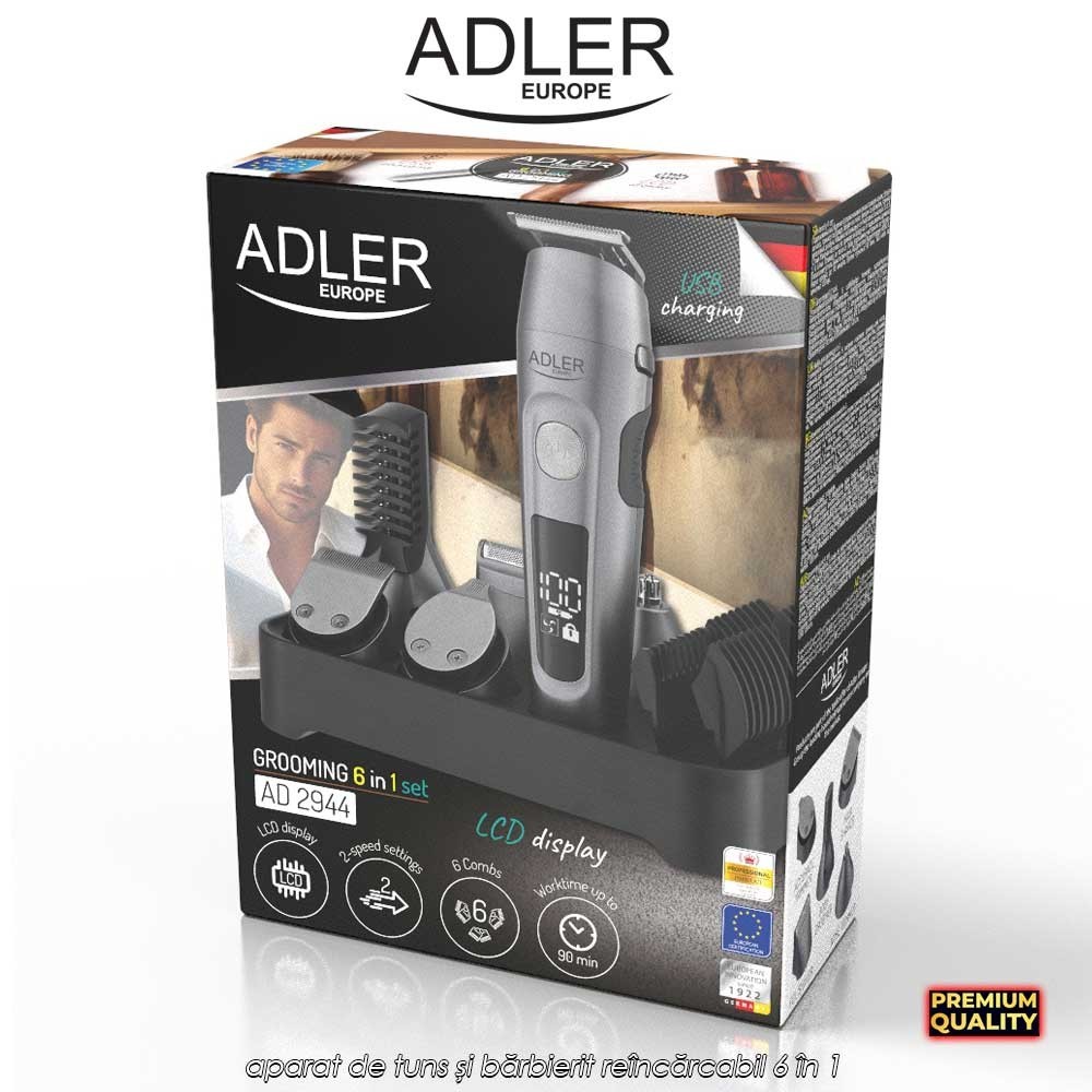 Adler 6in1 Grooming Set AD2944 - aparat de tuns și bărbierit reîncărcabil 6 în 1