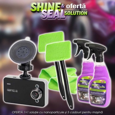 OFERTĂ 1+1 Shine And Seal Solution - soluție cu nanoparticule și 5 cadouri pentru mașină OFERTĂ 1+1 Shine And Seal Solution - soluție cu nanoparticule și 5 cadouri pentru mașină