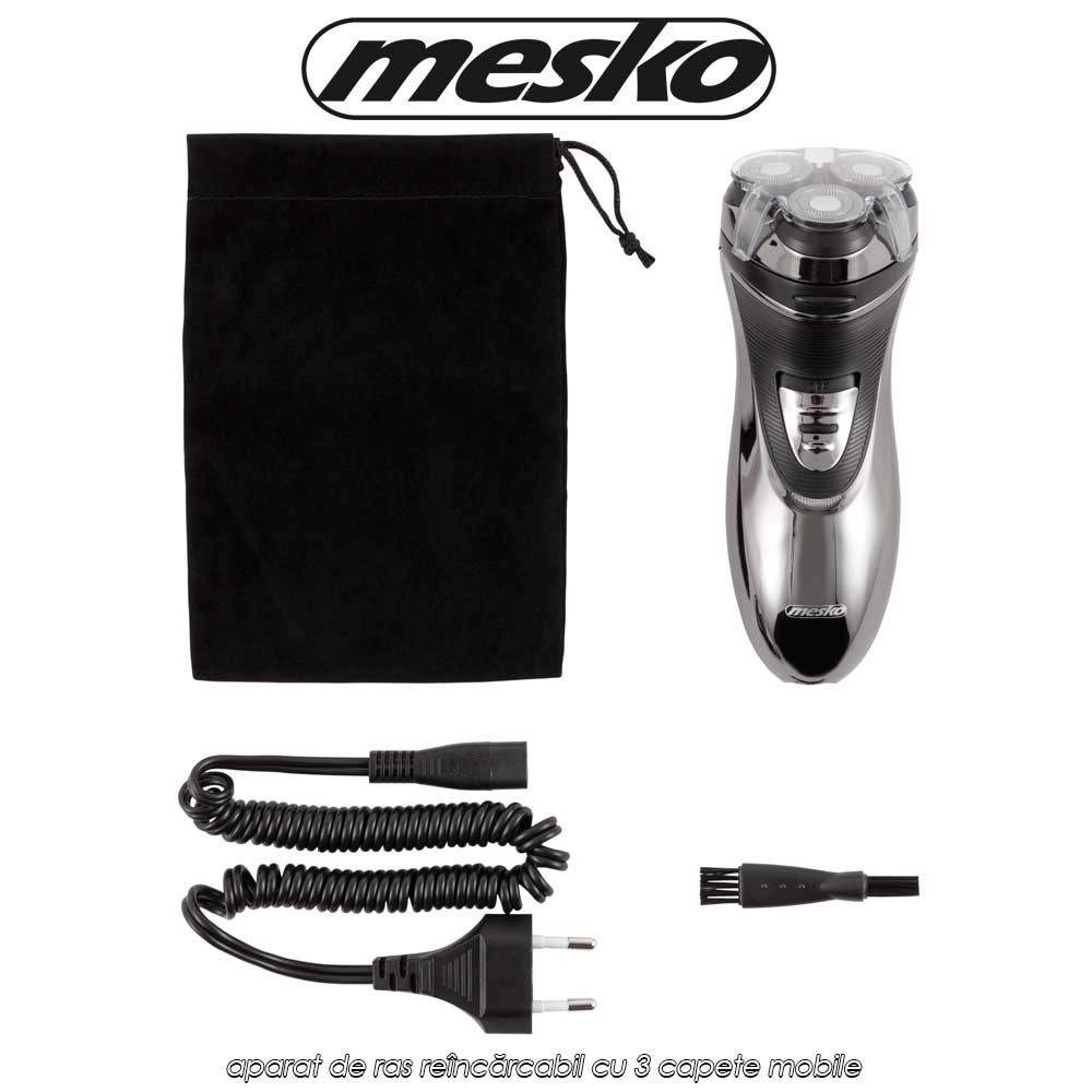Mesko MS2920 - aparat de ras reîncărcabil cu 3 capete mobile