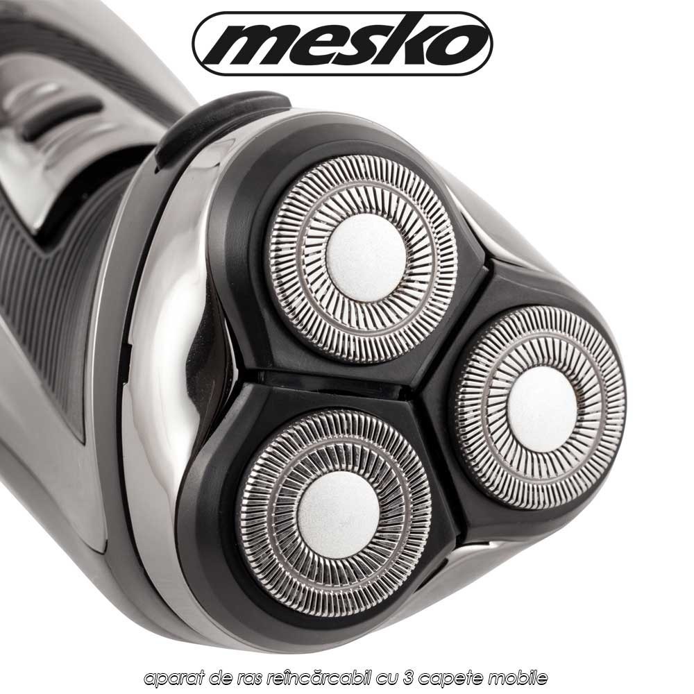 Mesko MS2920 - aparat de ras reîncărcabil cu 3 capete mobile