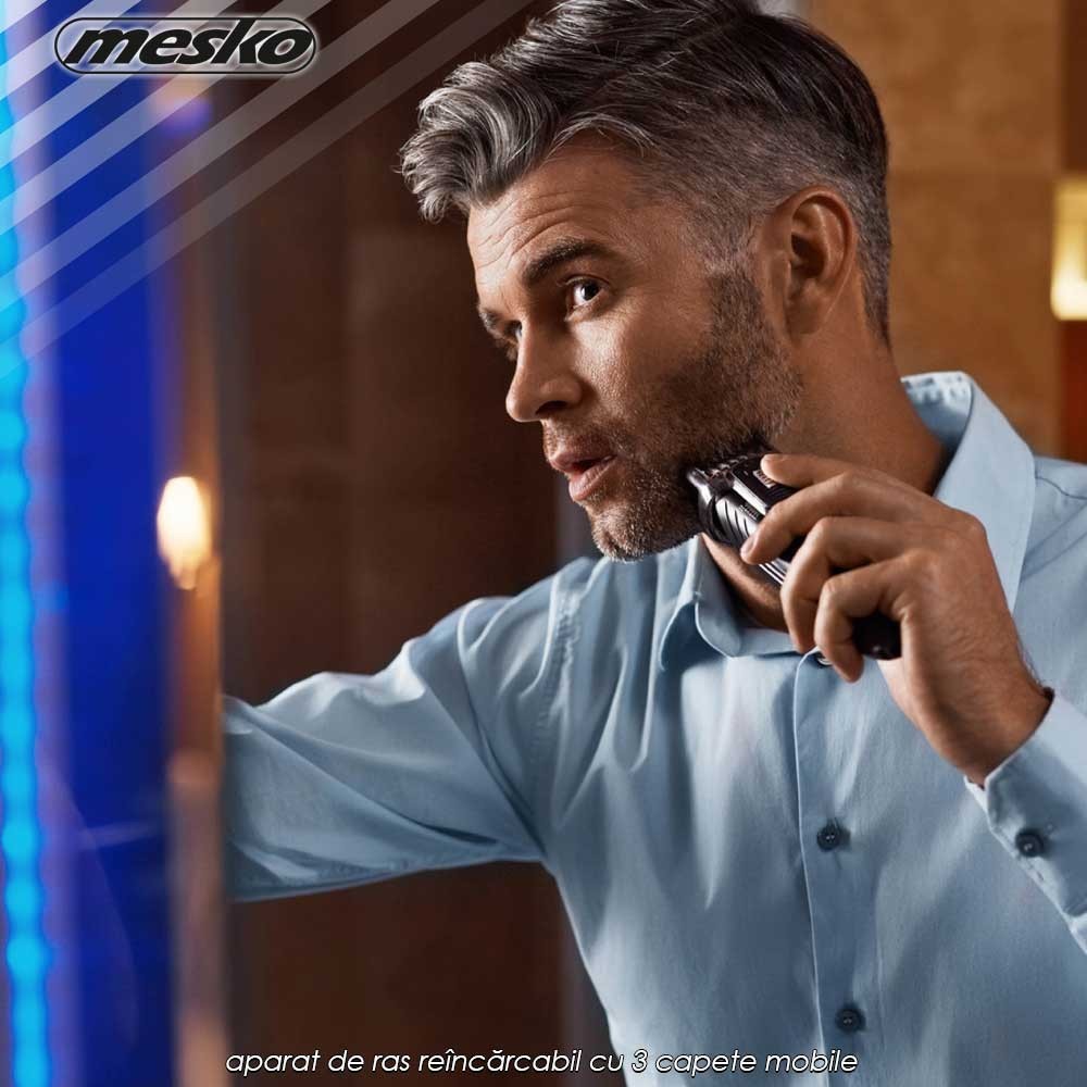 Mesko MS2920 - aparat de ras reîncărcabil cu 3 capete mobile