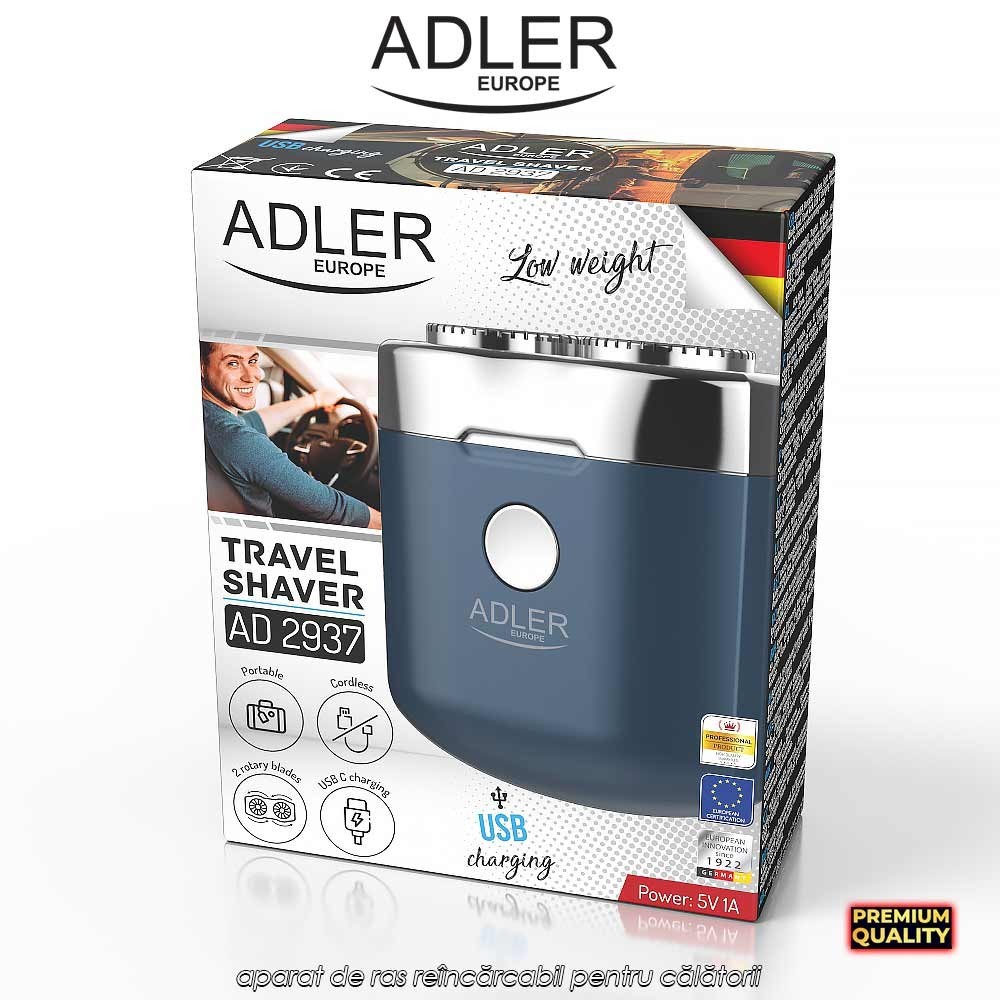 Adler Travel Shaver AD2937 - aparat de ras reîncărcabil pentru călătorii