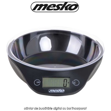 Mesko Kitchen scale with bowl - cântar de bucătărie digital cu bol încorporat Mesko Kitchen scale with bowl - cântar de bucătărie digital cu bol încorporat