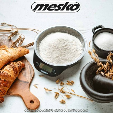 Mesko Kitchen scale with bowl - cântar de bucătărie digital cu bol încorporat Mesko Kitchen scale with bowl - cântar de bucătărie digital cu bol încorporat