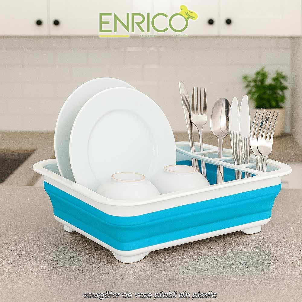 Enrico Foldable Dish Drainer - scurgător de vase pliabil din plastic