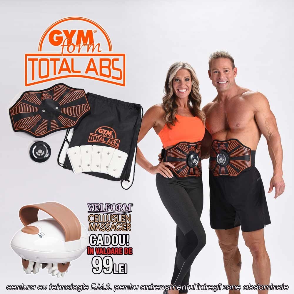 🔥Gymform Total ABS | pret 279 lei - transport Gratuit | centură pentru antrenamentul întregului abdomen cu tehnologie E.M.S. | Telestar 🔥Gymform Total ABS | pret 279 lei - transport Gratuit | centură pentru antrenamentul întregului abdomen cu tehnologie E.M.S. | Telestar