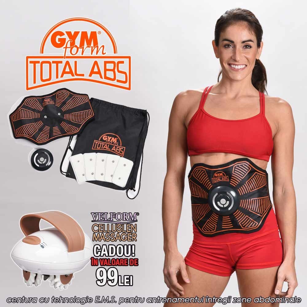 🔥Gymform Total ABS | pret 279 lei - transport Gratuit | centură pentru antrenamentul întregului abdomen cu tehnologie E.M.S. | Telestar 🔥Gymform Total ABS | pret 279 lei - transport Gratuit | centură pentru antrenamentul întregului abdomen cu tehnologie E.M.S. | Telestar