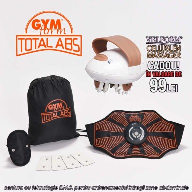 🔥Gymform Total ABS | pret 279 lei - transport Gratuit | centură pentru antrenamentul întregului abdomen cu tehnologie E.M.S. | Telestar 🔥Gymform Total ABS | pret 279 lei - transport Gratuit | centură pentru antrenamentul întregului abdomen cu tehnologie E.M.S. | Telestar