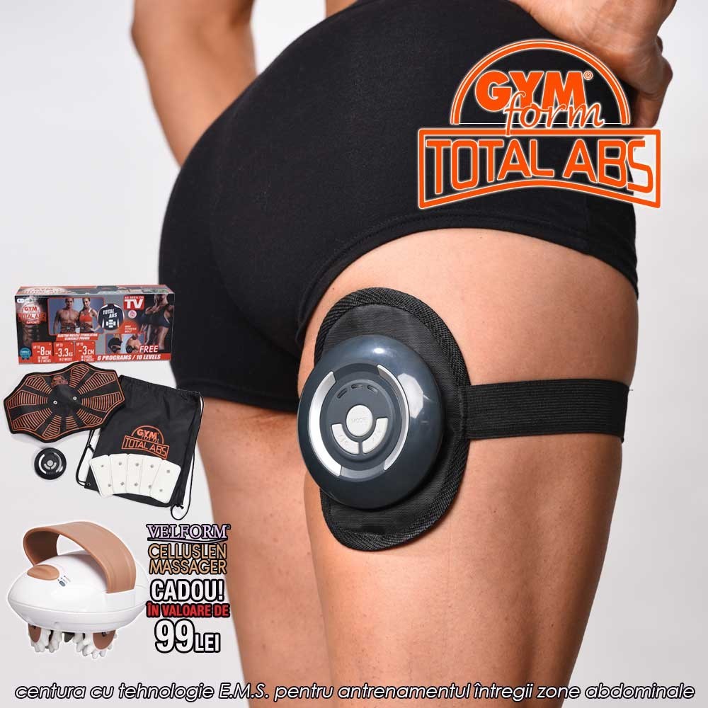 🔥Gymform Total ABS | pret 279 lei - transport Gratuit | centură pentru antrenamentul întregului abdomen cu tehnologie E.M.S. | Telestar 🔥Gymform Total ABS | pret 279 lei - transport Gratuit | centură pentru antrenamentul întregului abdomen cu tehnologie E.M.S. | Telestar