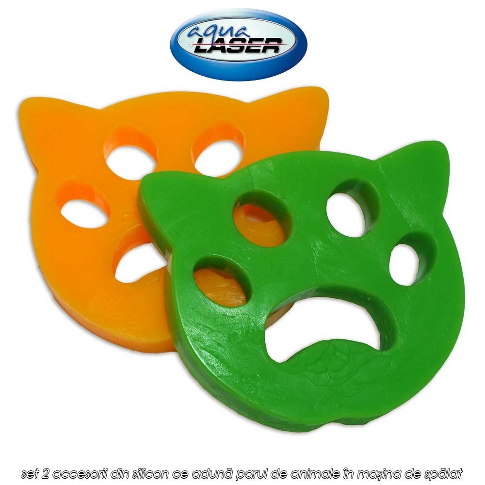 Aqua Laser Hair Magnet - set 2 accesorii din silicon ce adună parul de animale în mașina de spălat