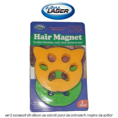 Aqua Laser Hair Magnet - set 2 accesorii din silicon ce adună parul de animale în mașina de spălat Aqua Laser Hair Magnet - set 2 accesorii din silicon ce adună parul de animale în mașina de spălat