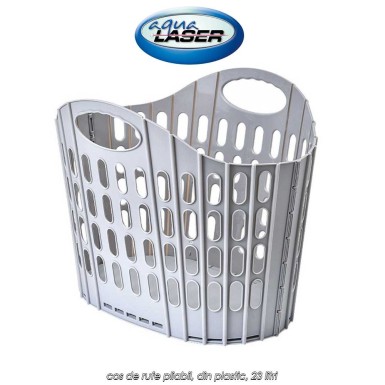 Aqua Laser Laundry Basket - cos de rufe pliabil, din plastic, 23 litri Aqua Laser Laundry Basket - cos de rufe pliabil, din plastic, 23 litri