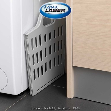 Aqua Laser Laundry Basket - cos de rufe pliabil, din plastic, 23 litri Aqua Laser Laundry Basket - cos de rufe pliabil, din plastic, 23 litri