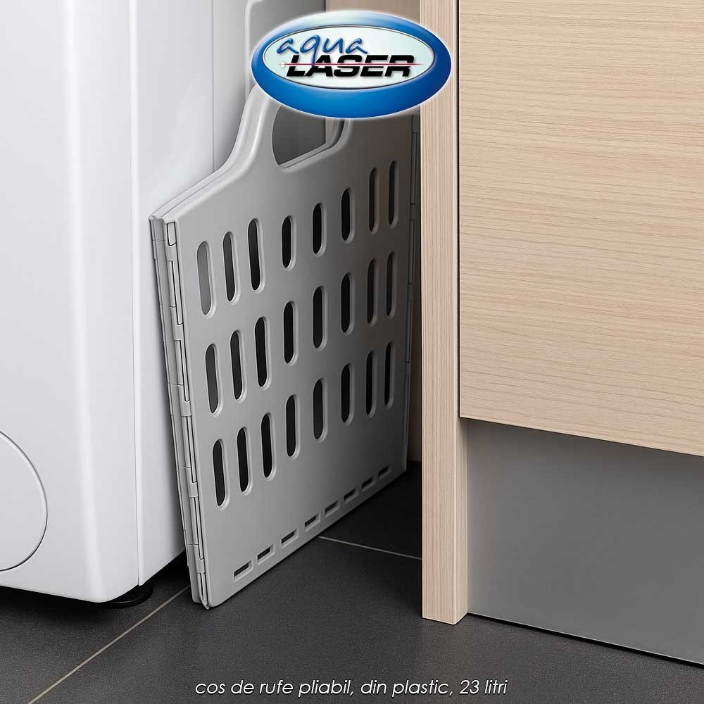 Aqua Laser Laundry Basket - cos de rufe pliabil, din plastic, 23 litri