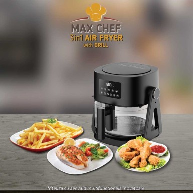 Max Chef Air Fryer 3-in-1 - friteuză cu aer cald multifuncțională inovatoare Max Chef Air Fryer 3-in-1 - friteuză cu aer cald multifuncțională inovatoare