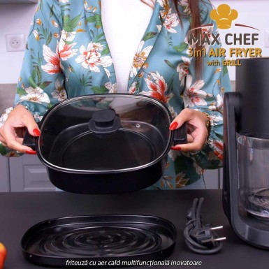 Max Chef Air Fryer 3-in-1 - friteuză cu aer cald multifuncțională inovatoare Max Chef Air Fryer 3-in-1 - friteuză cu aer cald multifuncțională inovatoare