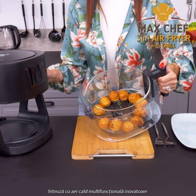 Max Chef Air Fryer 3-in-1 - friteuză cu aer cald multifuncțională inovatoare Max Chef Air Fryer 3-in-1 - friteuză cu aer cald multifuncțională inovatoare