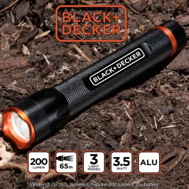 Black+Decker Torch 200 - lanternă cu LED, putere luminare 200 lumeni, cu baterii Black+Decker Torch 200 - lanternă cu LED, putere luminare 200 lumeni, cu baterii