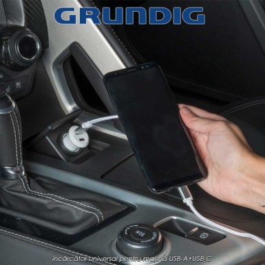 Grundig Car Charger 5V - încărcător universal pentru mașină USB-A+USB-C Grundig Car Charger 5V - încărcător universal pentru mașină USB-A+USB-C
