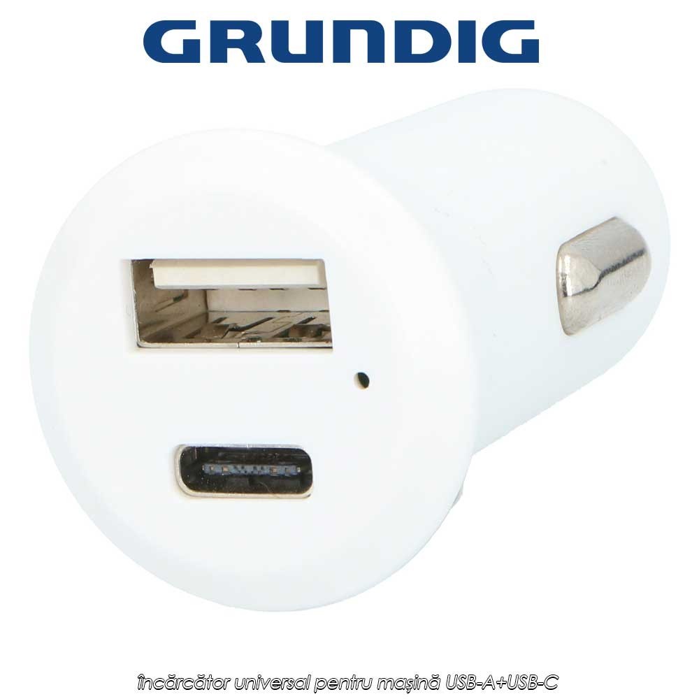 Grundig Car Charger 5V - încărcător universal pentru mașină USB-A+USB-C