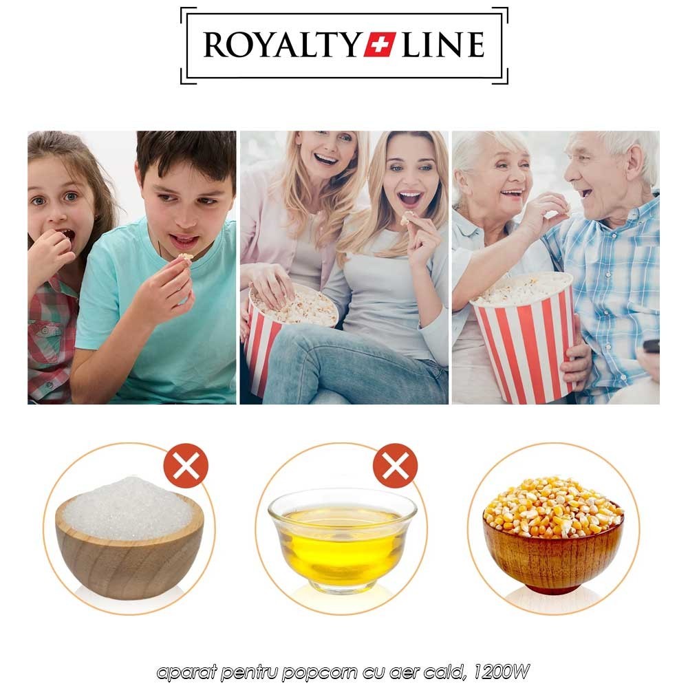 Royalty Line PCM-7305 - aparat pentru popcorn cu aer cald, 1200W