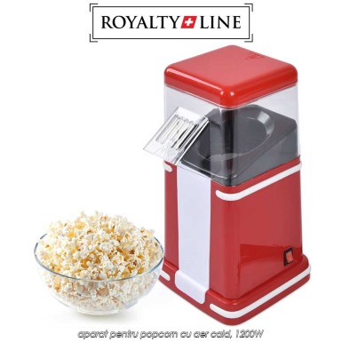 Royalty Line PCM-7305 - aparat pentru popcorn cu aer cald, 1200W Royalty Line PCM-7305 - aparat pentru popcorn cu aer cald, 1200W