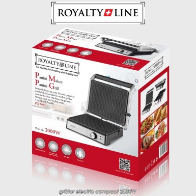 Royalty Line PG-7933 - grătar electric compact 2000W Royalty Line PG-7933 - grătar electric compact 2000W