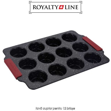Royalty Line MFN12  - tavă cuptor pentru 12 brioșe Royalty Line MFN12  - tavă cuptor pentru 12 brioșe