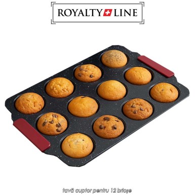 Royalty Line MFN12  - tavă cuptor pentru 12 brioșe Royalty Line MFN12  - tavă cuptor pentru 12 brioșe
