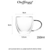 Cheffinger Home G15 - set 2 pahare termo cu pereți dubli din sticlă și mâner