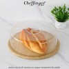 Cheffinger Home CSB28 - platou rotund din bambus cu capac transparent din plastic