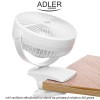 Adler AD 7342 Rechargeble Clip-On Fan - mini ventilator reîncărcabil cu clemă de prindere și rotație la 360 grade