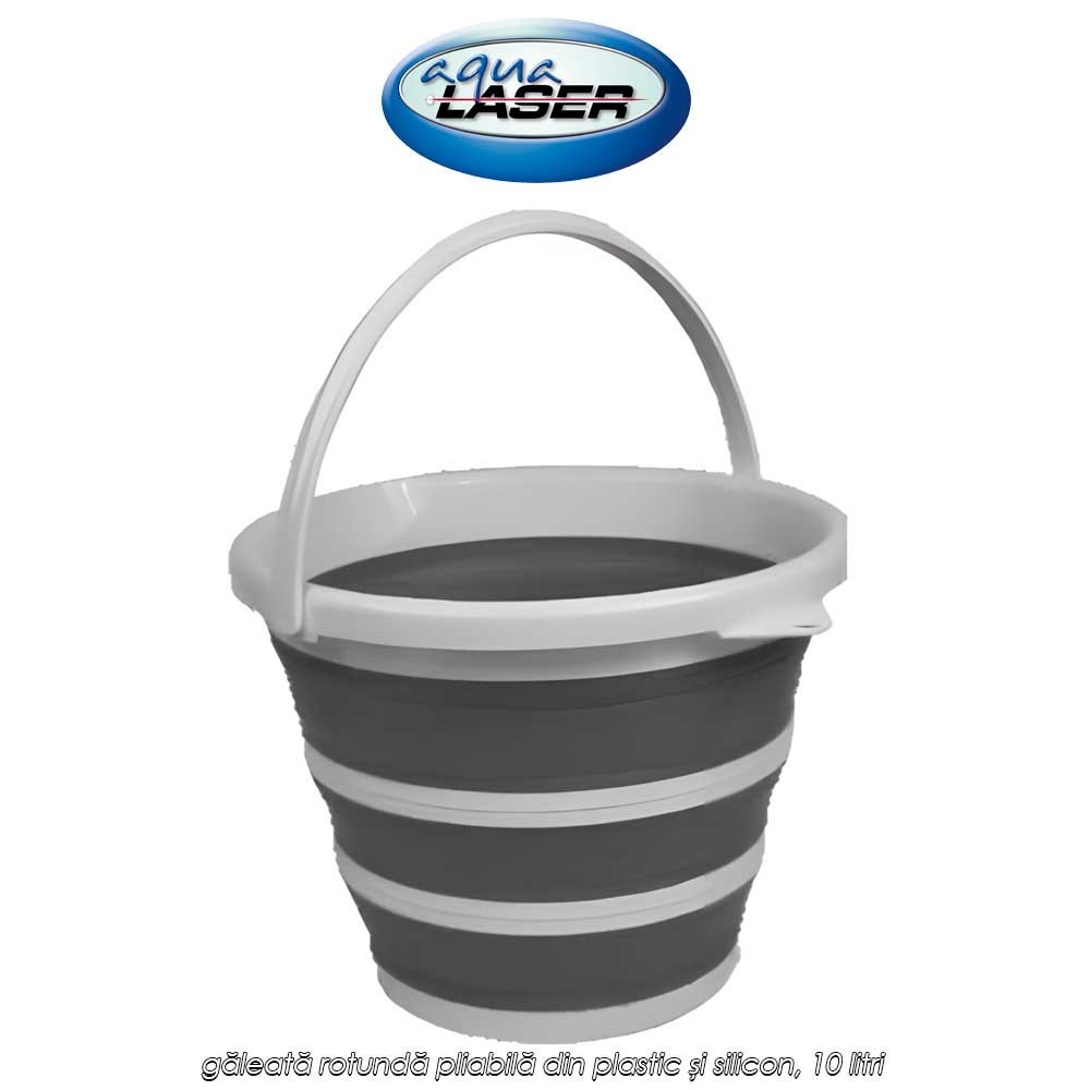 Aqua Laser Foldable Bucket Round - găleată rotundă pliabilă din plastic și silicon, 10 litri