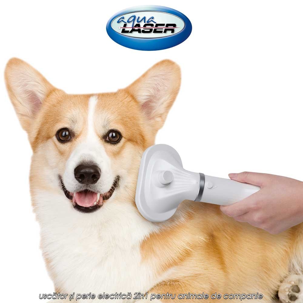 Aqua Laser 2 în 1 Pet Hair Dryer and Brush - uscător și perie electrică 2în1 pentru animale de companie
