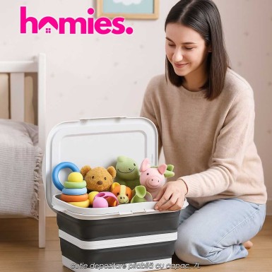 Homies Foldable Storage Box Black - cutie depozitare pliabilă cu capac, 7L Homies Foldable Storage Box Black - cutie depozitare pliabilă cu capac, 7L