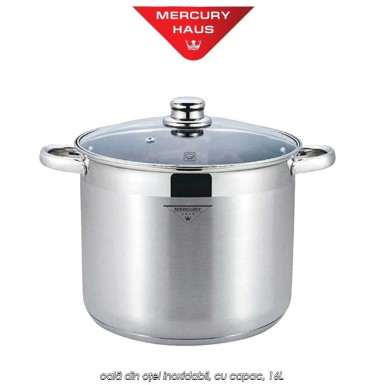 Mercury Haus MC7034 - oală din oțel inoxidabil, cu capac, 16L Mercury Haus MC7034 - oală din oțel inoxidabil, cu capac, 16L