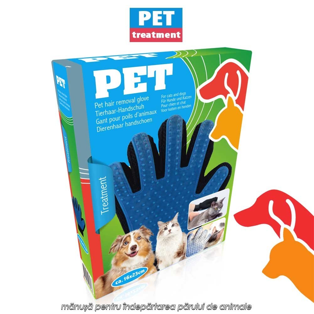 Pet Treatment Pet Hair Removal Glove - mănușă pentru îndepărtarea părului de animale