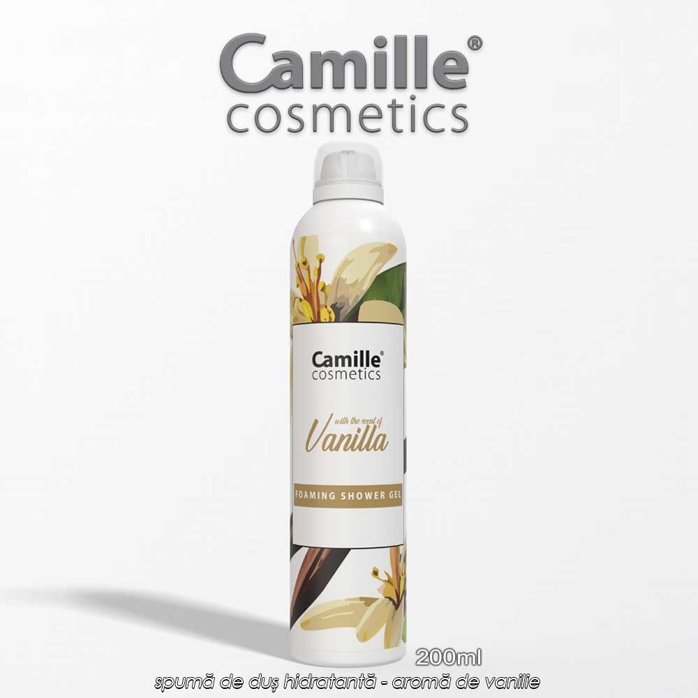 Camille Foaming Shower Gel - spumă de duș hidratantă,- aromă de vanilie, 200ml