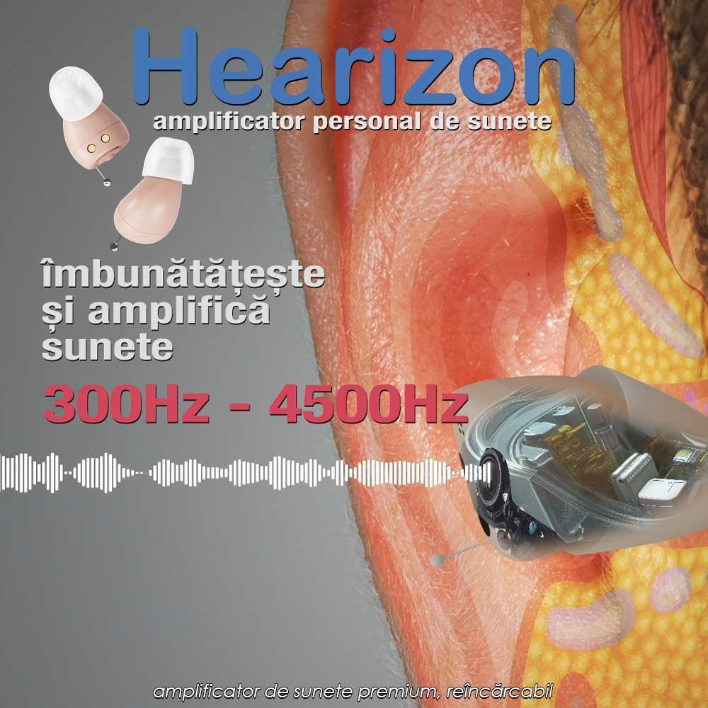 Hearizon - amplificator de sunete premium, reîncărcabil