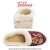 Tellus Pâslari M6084R - papuci de damă din pâslă și blană artificială, bordo