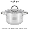 Cheffinger Home SS1230 - set complet din 12 piese ce conține 5 oale și 1 tigaie din oțel inoxidabil