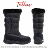 Tellus M0156N - cizme de damă impermeabile, cu blană artificială și talpă ușoară PVC, negru