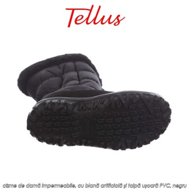 Tellus M0156N - cizme de damă impermeabile, cu blană artificială și talpă ușoară PVC, negru Tellus M0156N - cizme de damă impermeabile, cu blană artificială și talpă ușoară PVC, negru