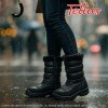 Tellus M0156N - cizme de damă impermeabile, cu blană artificială și talpă ușoară PVC, negru